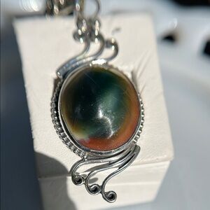 Shiva shell gemstone sterling silver necklace pendant
